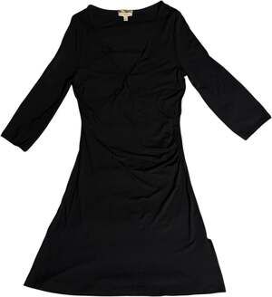 Burberry London V Neck Faux Wrap Dress Longsleeve Women’s Black Size 12